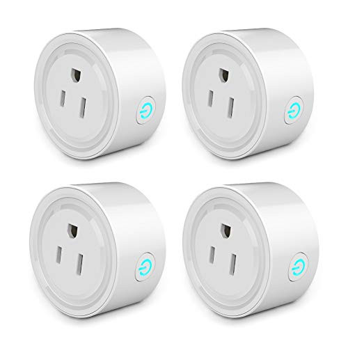 WiFi Plug Work with Alexa Echo/Google Home/IFTTT, Remote Control Smart Socket, Timer/no hub Required, ETL FCC Listed, 4 Pack (White)