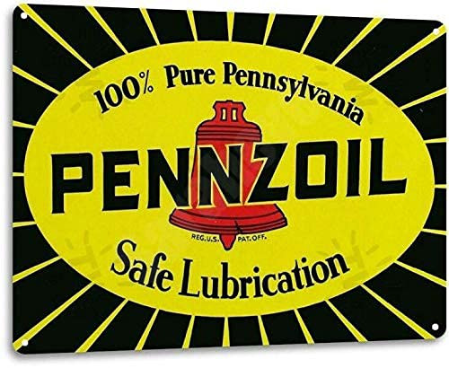 Saraheve Pennzoil Lubrication Oil Garage Auto Shop Gas Retro Wall Decor Metal Tin Sign 16x12in