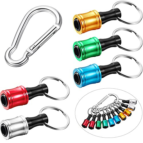 10 Pieces 1/4 Inch Hex Shank Keychain, Extension Bar Screwdriver Bits, Holder Socket Adapter Drill Bit, Fast Change Bit Holder for Electric Screwdrivers and Drill Bits