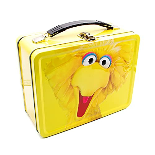 AQUARIUS Sesame Street Big Bird Fun Box - Sturdy Tin Storage Box with Plastic Handle  and  Embossed Front Cover - Officially Licensed Sesame Street Merchandise and Collectible Gift for Kids  and  Adults