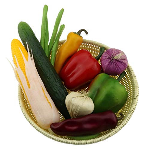 Gresorth 10pcs Artificial Vegetable Fake Cucumber Corn Pepper Onion Beans Home Kitchen Food Party Decoration