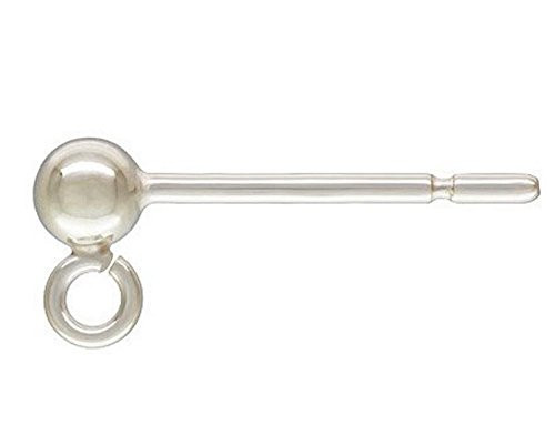 10 Pairs Authentic 925 Sterling Silver Ear Stud Earring Posts 3mm Ball with Loops Earnut Safety Clutches Backs SS18-3