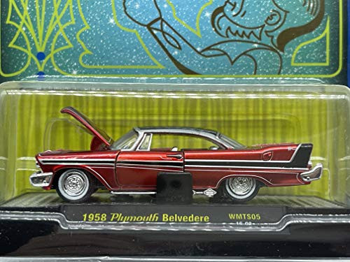 M2 Machines by M2 Collectible Auto-Dreams Crazy Painter Tom Kelly Edition 1958 Plymouth Belvedere 1:64 Scale WMTS05 16-02 Gloss Red/Black Top Details Like NO Other M2 Machines by M2 Collectible Auto-Dreams Crazy Painter Tom Kelly Edition 1958 Plymouth Belvedere 1:64 Scale WMTS05 16-02 Gloss Red/Black Top Details Like NO Other