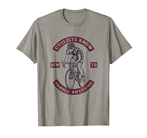Funny Bike Riding T-shirt cyclist Handle Anything Bicycle