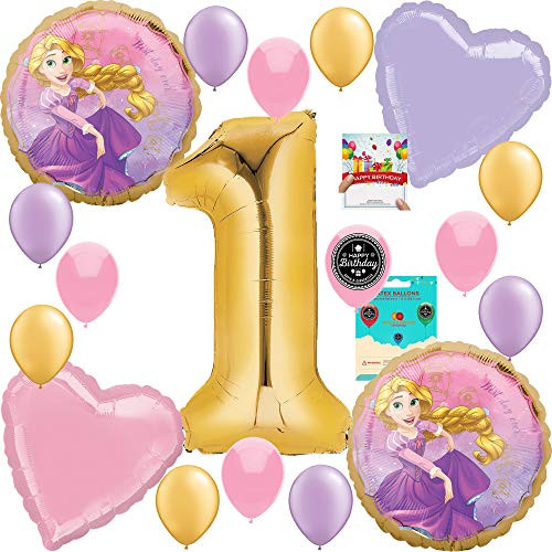 Rapunzel Party Supplies Princess Tangled Balloon Decoration Bundle for 1st Birthday