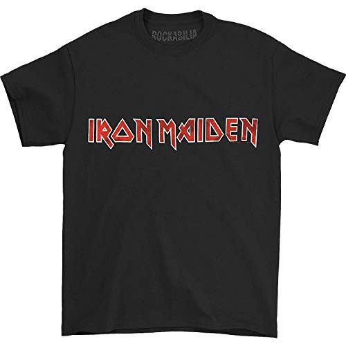 Global Iron Maiden Unisex Distressed Logo T-Shirt -X-Large- Black