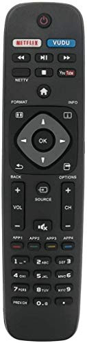 EnzoDirect Newest Universal Philips TV Remote Control NH500UP for Philips LCD LED 4K UHD Smart TVs with with Netflix Vudu YouTube Button