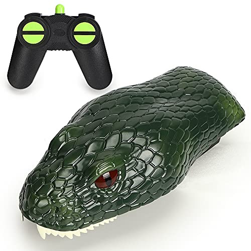 Fergio RC Boat for Kids and Adults Remote Control Boat 2.4G Electric RC Boat Simulation Python Head Vehicles Prank Toys for Pools and Lakes Spoof Toy