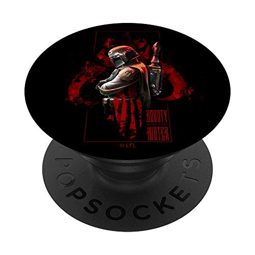 Star Wars Boba Fett Bounty Hunter Red Dark Poster PopSockets PopGrip: Swappable Grip for Phones  and  Tablets