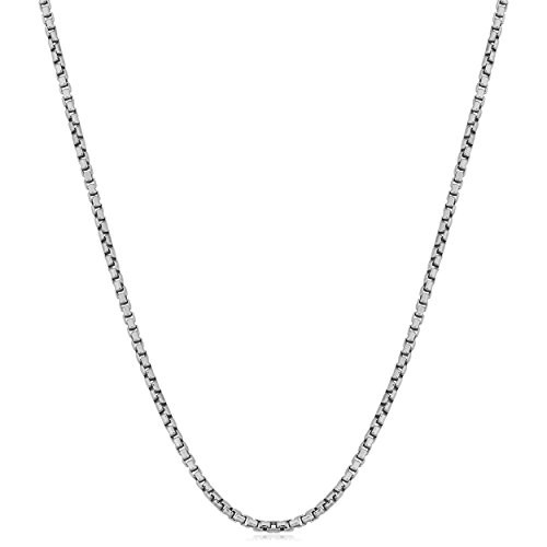 Kooljewelry Sterling Silver 1 mm Round Box Chain Necklace -24 inch-