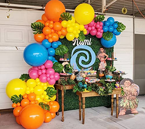 U/B Moana Theme Party Decoration Balloon Garland Set, Moana Birthday Party Supplies,Palm Leaves Latex Balloons for Moana Theme Party Tropical Party Decorations Kids Baby Shower Birthday Party Supplies