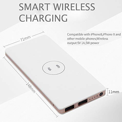 Portable Charger Wireless 10000mAh - Fast Charger Ultra High Capacity Power Bank with Output, External Battery Pack for iPhone, iPad & Samsung Galaxy & More (White)