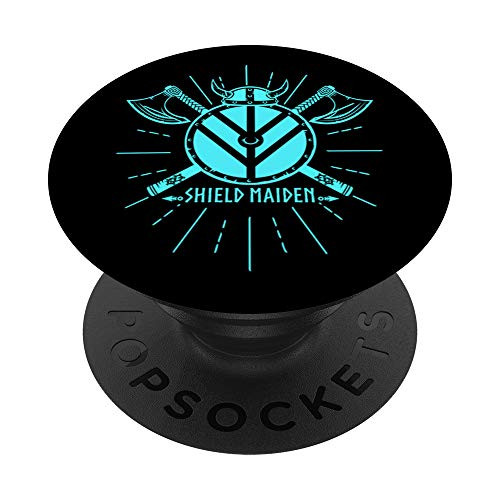 Shield Maiden Viking Woman Warrior Teal Shield PopSockets PopGrip: Swappable Grip for Phones  and  Tablets