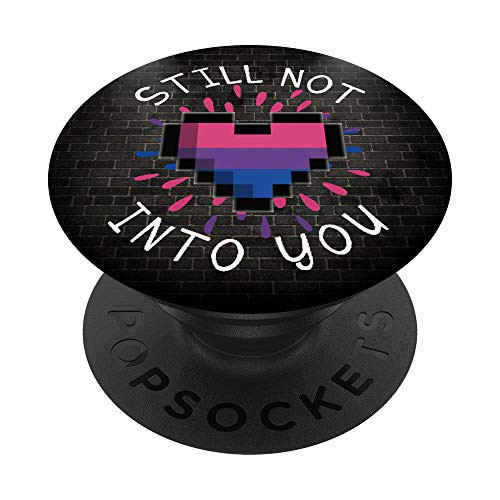 8 Bit Heart Bisexual Flag LGBTQ Bi Pride Still Not Into You PopSockets PopGrip: Swappable Grip for Phones  and  Tablets