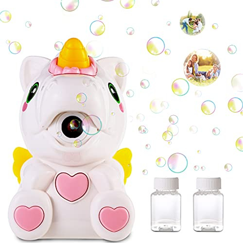Abodhu Bubble Machine for Toddlers - Automatic Bubble Maker for Boy Girl Kids - Unicorn Portable Bubble Blower Machine with Bubble Solution for Indoor Outdoor