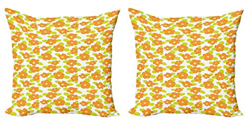 Ambesonne Orange Decorative Throw Pillow Case Pack of 2, Theme Girlish Pattern with Doodle Flowers and Green Leaves, Couch Bedroom Living Room Cushion Cover, 24", Apple Green Orange Ambesonne Orange Decorative Throw Pillow Case Pack of 2, Theme Girlish Pattern with Doodle Flowers and Green Leaves, Couch Bedroom Living Room Cushion Cover, 24", Apple Green Orange