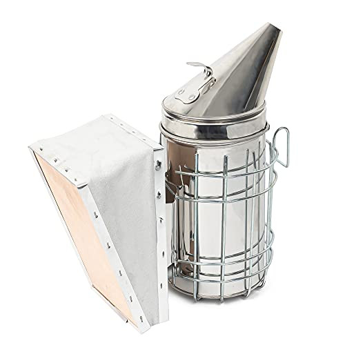 FUNPENY Bee Hive Smoker Supplies, Stainless Steel Beekeeping Equipment with Heat Shield FUNPENY Bee Hive Smoker Supplies, Stainless Steel Beekeeping Equipment with Heat Shield