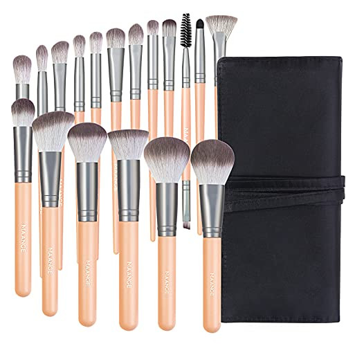 MAANGE Makeup Brush Set,18 Pcs Professional Premium Synthetic Makeup Brushes Foundation Powder Eyeshadow Concealers Blush Make Up Brushes with Black Bag