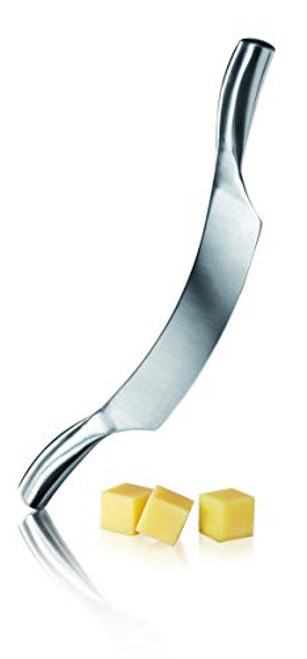 Boska Holland 307065 BOSKA Double Handled, Curved Blade for Hard, Monaco Collection Cheese Knife Medium Silver
