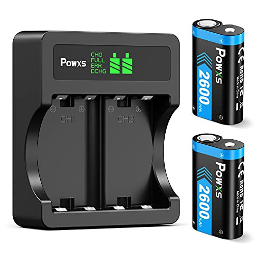 POWXS Rechargeable Battery Pack for for Xbox One Xbox Series X|S, 2x2600mAh High Capacity Rechargeable Battery Pack with Charger for Xbox One/Xbox One S/Xbox One X/Xbox One Elite Wireless Controller