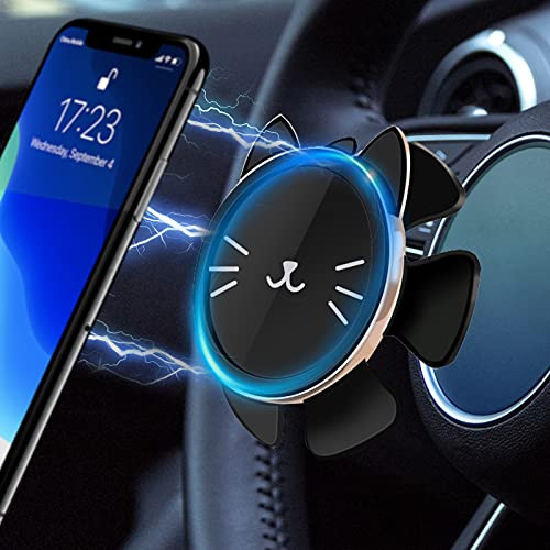 CHLIVE Steering Wheel Magnet Phone Mount Holder,Gravity Sensing Automatic Balancing,Applicable to All Models of Mobile Phones -Golden-