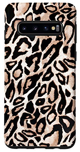 Galaxy S10 Brown Black Safari Animal Print Pattern AEH541 Case