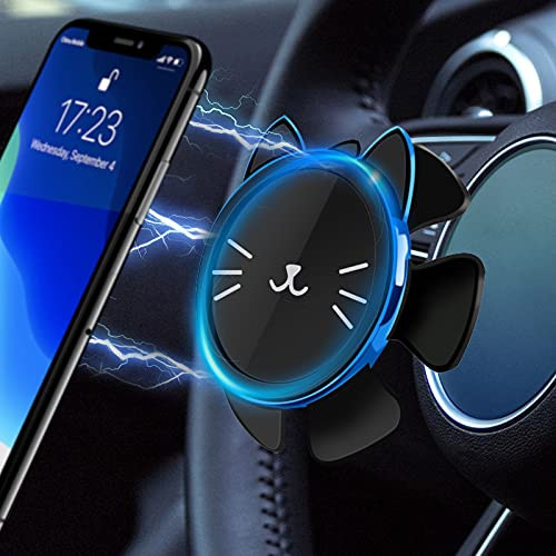 CHLIVE Steering Wheel Magnet Phone Mount Holder,Gravity Sensing Automatic Balancing,Applicable to All Models of Mobile Phones -Blue-