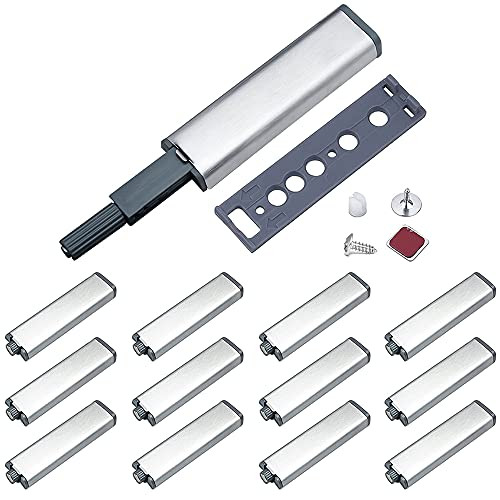Magnetic Push Latches for Cabinets Jiayi 12 Pack Push to Open Cabinet Hardware Push Touch Latch Kitchen Door Push Release Latch for Drawer Closure Push Catch Pop Out Latch