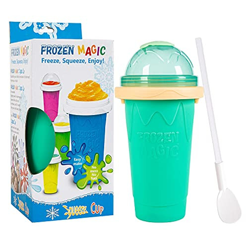 Slushie Maker Cup, TIK TOK Magic Quick Frozen Smoothies Cup Cooling Cup Double Layer Squeeze Cup Slushy Maker, Homemade Milk Shake Ice Cream Maker DIY -blue- -green- Slushie Maker Cup, TIK TOK Magic Quick Frozen Smoothies Cup Cooling Cup Double Layer Squeeze Cup Slushy Maker, Homemade Milk Shake Ice Cream Maker DIY -blue- -green-