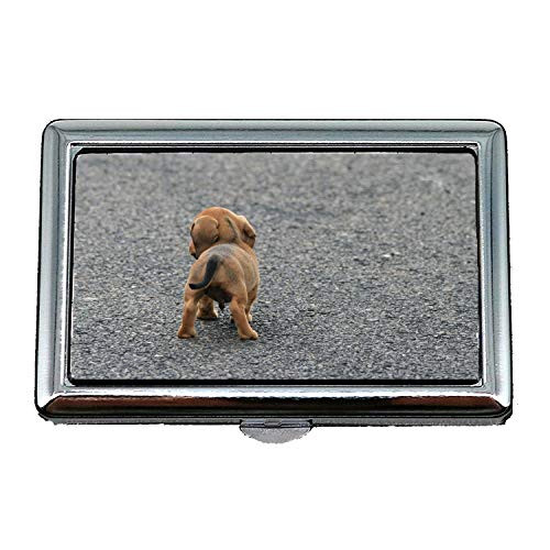 Cigarette Case Box,Dog Puppy Sausage Brown Small Cute,Business Card Holder Business Card Case Stainless Cigarette Case Box,Dog Puppy Sausage Brown Small Cute,Business Card Holder Business Card Case Stainless