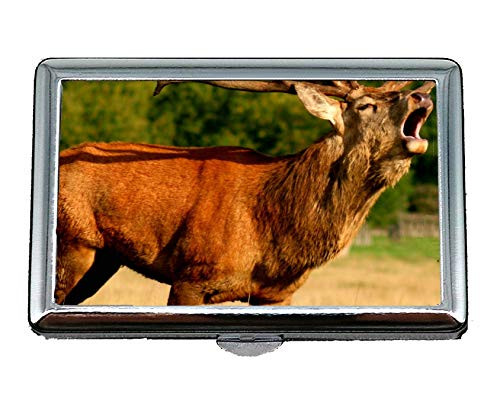 Stainless Steel ID or Cigarettes Case,Deer Brown Animal Antlers Business Card Holder Wallet Credit Card ID Case Stainless Steel ID or Cigarettes Case,Deer Brown Animal Antlers Business Card Holder Wallet Credit Card ID Case