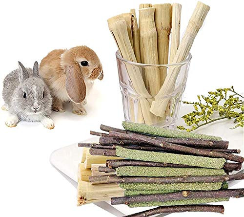 Supmaker Bunny Chew Toys, Rabbit Hamster Toys with Apple Wood Sticks Teeth Grinding Toy for Rabbits Bunny Hamster Parrot Chinchillas Guinea Pig Gerbils Chewing
