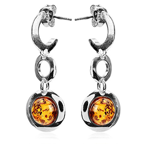 Ian and Valeri Co. Amber Sterling Silver Round Stud Earrings