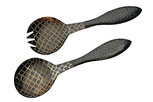 SZCO Supplies Scale Design Medieval Polished Horn Utensil Set
