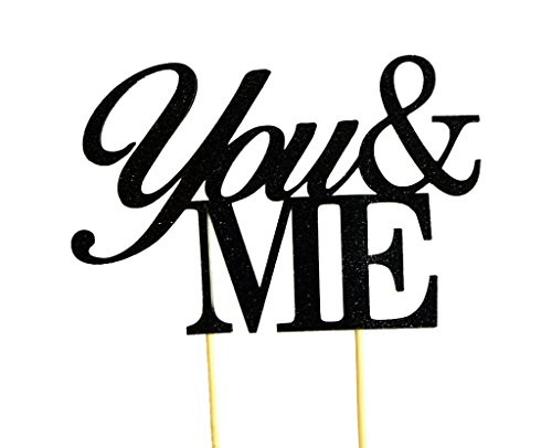 All About Details Black You- and -me Cake Topper, 6 x 8
