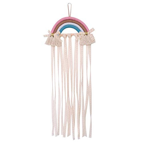 Hair Bow Holder for Girls, Hairband Storage Belt Barrette Organizer Hair Clips Storage Hair Holder DIY Rainbow Decoration Wall Hanging,Wall Hanging Home Decor for Girls Room Nursery Boho Wall Decor