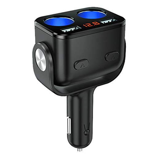 DEALPEAK Car Double Cigarette Lighter Socket Splitter Dual USB Port Charger Power Adapter