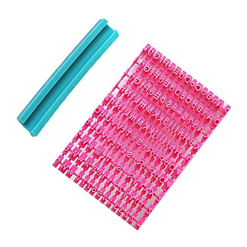 USThirty Alphabet Numbers Cookie Cutters Set - Fondant Biscuit Sugar Chocolate Cookie Stamp Impress Molds with Slat, Mini Size Number Letter Alphabet Shaped Cookies Stamp Embosser Cutter