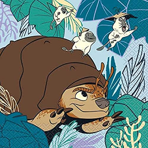 Unique Lunch Paper Napkins | Disposable | Raya and the Last Dragon | 16 Pcs, 6.5" x 6.5", Multicolor