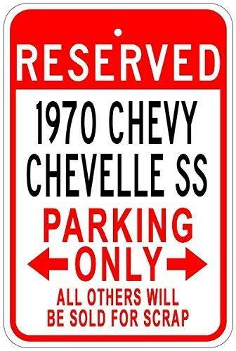 HAIMAX for Outdoor Farm Man Cave Laundry Room Decor Novelty 1970 70 Chevy Chevelle Ss Tin Sign Parking Sign - 12 X 16 Inches Metal Signs
