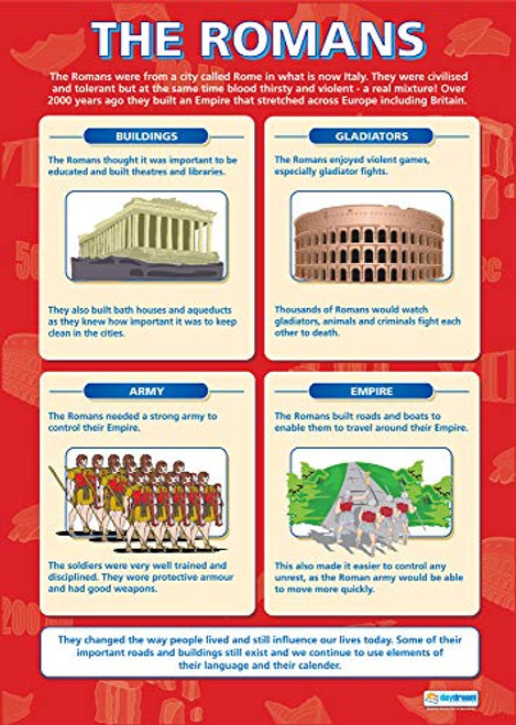 The Romans | History Posters | Gloss Paper Measuring 33 x 23.5 | History Charts for The Classroom | Education Charts by Daydream Education The Romans | History Posters | Gloss Paper Measuring 33 x 23.5 | History Charts for The Classroom | Education Charts by Daydream Education