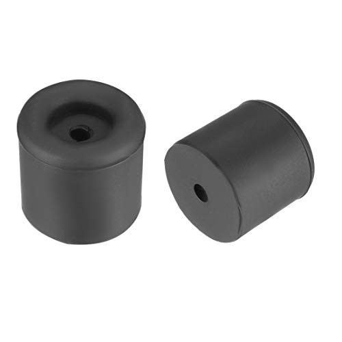 Replacement Rubber Door Stop Bolt Tips: Door Stop Stops, Springe Hinge end caps for Wall Floor Protection, Universal Size, 22 mm x 22 mm Black 2 Pieces