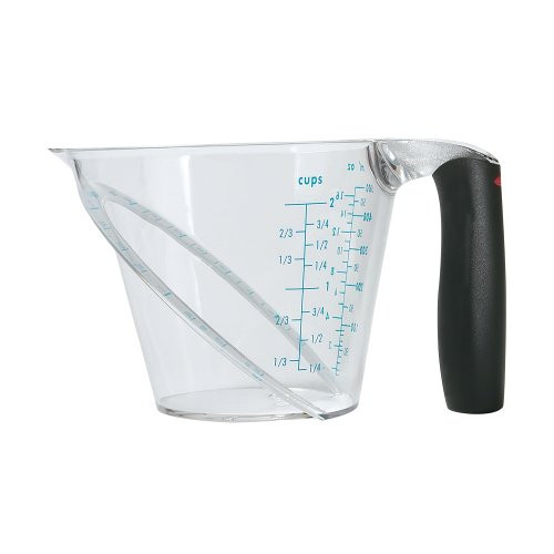 OXO SoftWorks 2 Angled Measuring Cup, transparent -glass-  and  black