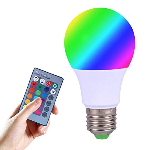 VISCO Dimmable LED Light Bulb, 5W RGBW Color Changing Light Bulb with Remote Control, Decorative Lights, Mood Light Bulb, Great for Home Decor, Stage, Party and More