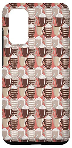 Galaxy S20 Coffee Decor Pink and Brown Cup Pattern Case