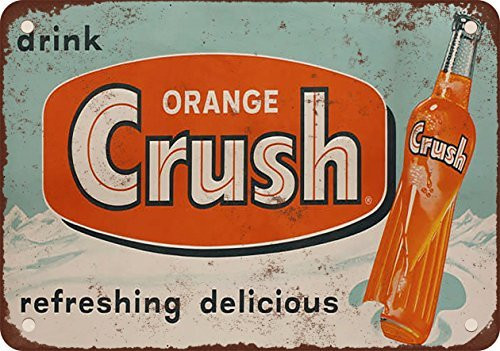 1953 Drink Orange Crush Vintage Look Reproduction Metal Tin Sign 12X18 Inches