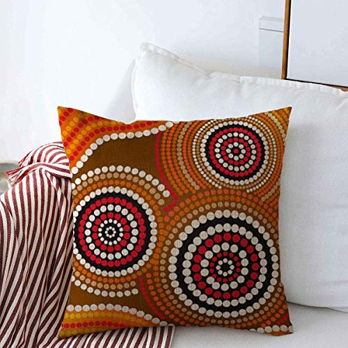 Staromay Throw Pillows Covers Cushion Case Hand Orange Indigenous Australia Aboriginal Abstract Aborigine Black Brown Australian Pattern Circle Cotton Linen for Fall Couch Home Decor 20 x 20 Inches Staromay Throw Pillows Covers Cushion Case Hand Orange Indigenous Australia Aboriginal Abstract Aborigine Black Brown Australian Pattern Circle Cotton Linen for Fall Couch Home Decor 20 x 20 Inches