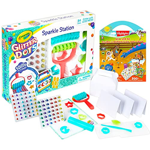 Color Shop Crayola Glitter Dots Sparkle Station ~ 100 plus Pc Crayola Art Set for Kids | Glitter Arts and Crafts for Kids with 200 plus Highlights Stickers and More -Crayola Glitter Dots- Color Shop Crayola Glitter Dots Sparkle Station ~ 100 plus Pc Crayola Art Set for Kids | Glitter Arts and Crafts for Kids with 200 plus Highlights Stickers and More -Crayola Glitter Dots-
