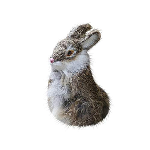 Realistic Animal Plush Toy, Easter Rabbits Model Toys Lifelike Rabbit Stuffed Animal Simulation Toys Adorable Animal Models Desktop Decoration, Birthday Gifts for Children and Adults -A. Brown-