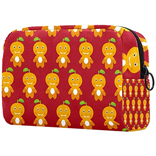 Makeup Bag Origanizer Portable Travel Cosmetic Case orange Storage Large Pocket Zipper Makeup Bag Origanizer Portable Travel Cosmetic Case orange Storage Large Pocket Zipper